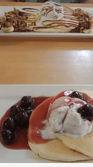 Yummy vegan heavenly pancakes  at The Pancake Manor in Brisbane