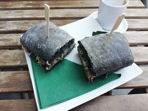 Absolutely delicious. Smoked tofu paste with a lot of greens.  at Vegano Cafe in Krakow