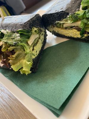 Scrambled tofu no egg ham sandwich! Simply delicious 🌱  at Vegano Cafe in Krakow