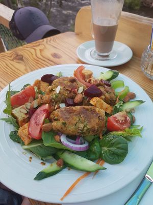 Veggie patties at The Possum Shed in Westerway
