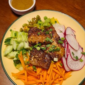Tempeh bowl at Monkey Republic in Kampot