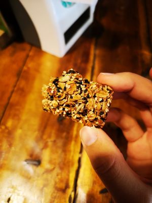 Homemade granola bars 2 for $1,75 at Monkey Republic in Kampot