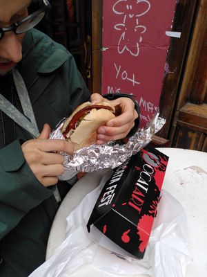 Seitan sandwich in way too much packaging at Bocatart in Zaragoza