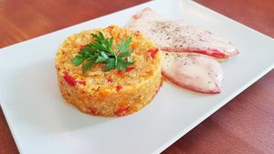 Quinoa cu legume si ardei copti at Pofta de Verde in Constanta