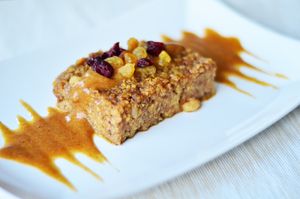 Budinca de mei cu sos caramel at Pofta de Verde in Constanta