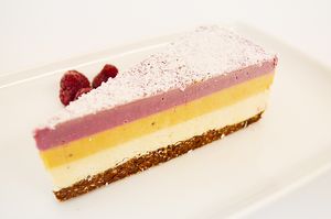 Trio cake raw vegan at Pofta de Verde in Constanta