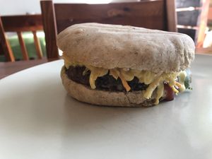 Mushroom burger  at Pofta de Verde in Constanta