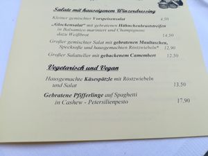 menu at Glocke in Rothenburg Ob Der Tauber