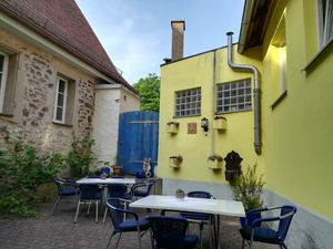 Outside seating at Glocke in Rothenburg Ob Der Tauber