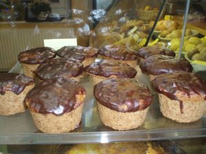 Vegan coffee muffins with chocolate. at Hiša Kruha in Maribor