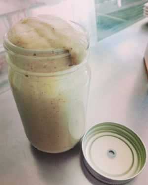 Smoothie with fresh fruit at A Vegana in Portimao
