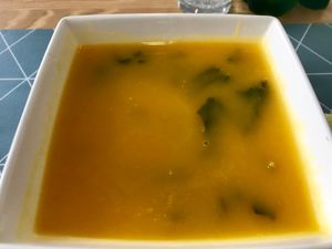 Carrot soup at A Vegana in Portimao