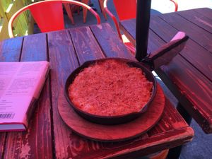 Mac and cheese comes fresh in a skillet at S'MAC in New York City