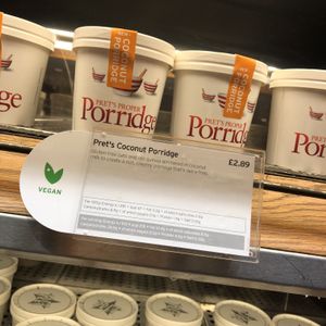 Coconut porridge
 at LGW - Pret A Manger -  ST in Horley