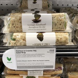 Vegan wrap  at LGW - Pret A Manger -  ST in Horley
