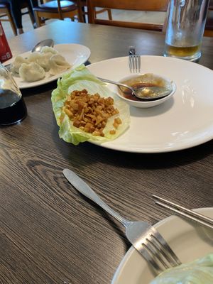 Loved the lettuce wraps so good! And the steamed dumplings. Everything vegan.  at House of Fortune - Chino in Chino