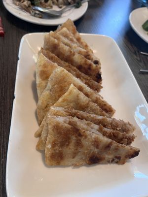 Crispy pancake layered with “meat" #Veganuary at House of Fortune - Chino in Chino