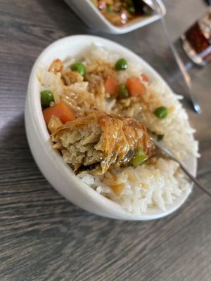 Roasted fish with ricee  at House of Fortune - Chino in Chino