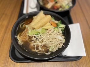 Build your own soup with fried tofu, tofu skin, ramen and veggies - Vege Creek, Taipei  at Vege Creek 蔬河 - 101 in Taipei
