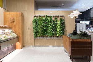 The shelf design isn’t just for looks, it's ranging from ordering to dining, at Vege Creek 蔬河 - 101 in Taipei