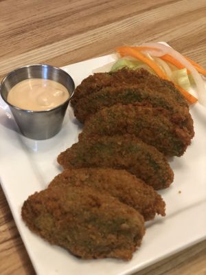 Vegan avocado fries with aioli at Dundas in Vancouver