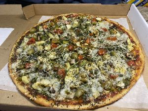 Vegan Pizza  at Cousin Vinnie's NY Pizza Cafe in San Juan Island