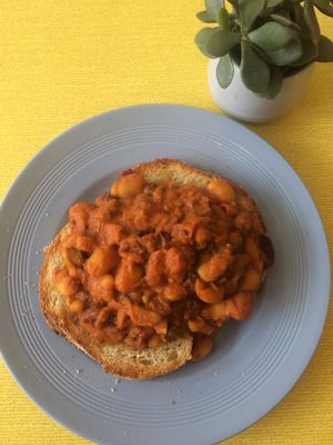 Our homemade beans on toast, with Bondgate Bakery sourdough. at Sift in Otley