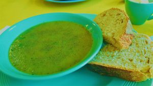 Courgette soup at Sift in Otley