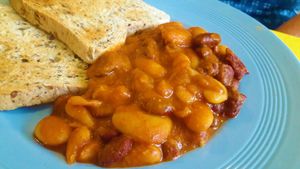 Homemade baked beans at Sift in Otley