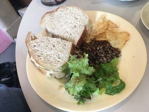 Hummus and roasted pepper sandwiches on sourdough bread 🍞  at Sift in Otley