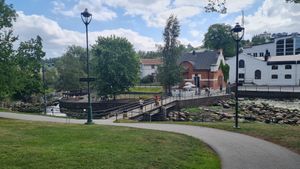 Very cute location. (Atmajala is in the red brick building) at Atmajala in Norrtalje