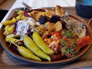 Lots of options on da buffé at Hermans in Stockholm