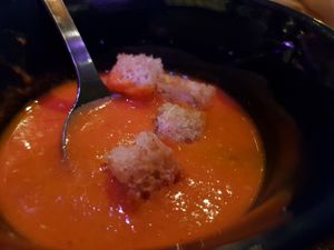 Lentil soup at Hermans in Stockholm