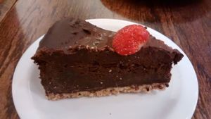 Chocolate cake at Hermans in Stockholm