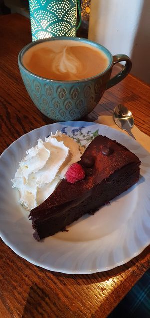 Belgian chocolate cake at Hermans in Stockholm