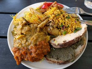 buffet plate at Hermans in Stockholm