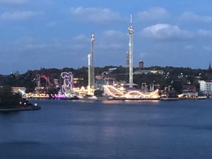 The views of Gröna Lund illuminated   at Hermans in Stockholm
