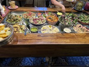 Salad table  at Hermans in Stockholm