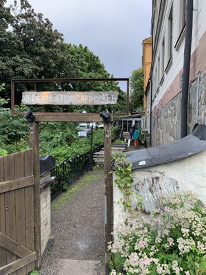 Entrance to the cafe!   at Hermans in Stockholm