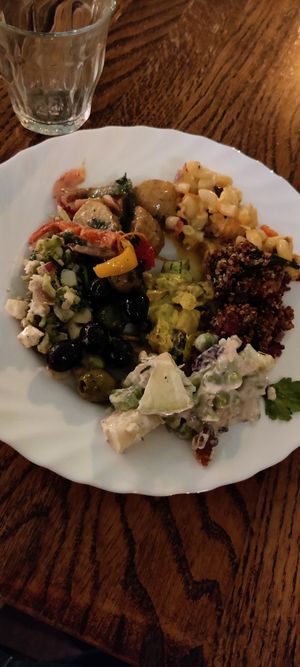 A mixture of almost every dish at Hermans in Stockholm