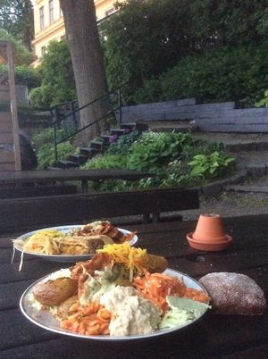 Our second plates!  at Hermans in Stockholm