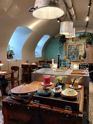 Lunch buffet at Hermans in Stockholm