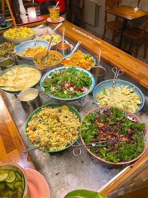 Delicious vegan buffet that changes nightly! at Hermans in Stockholm