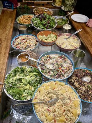 The lovely salad bar   at Hermans in Stockholm
