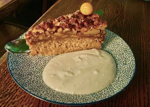 Apple and walnut cake  at Hermans in Stockholm