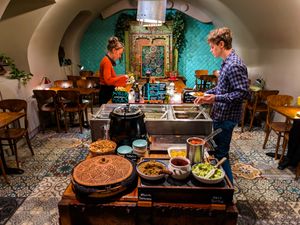 Today's buffet at Hermans at Hermans in Stockholm