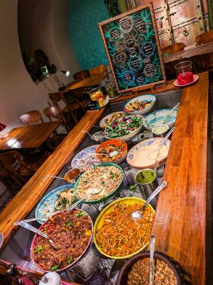 Today's buffet at Hermans at Hermans in Stockholm