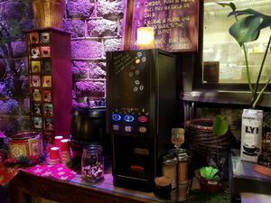 yogi, pukka and coffee at Hermans in Stockholm