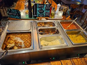 Hot stuff! Everything so nice, especially the lasagne to the left at Hermans in Stockholm