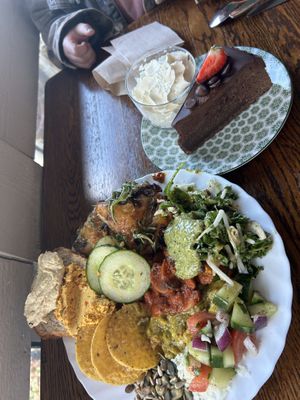 Buffet plate + sweet potato cake  at Hermans in Stockholm